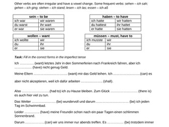 Worksheet: Imperfect tense