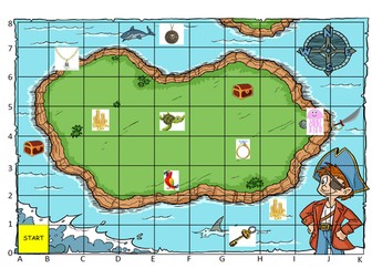 Position and direction lesson using a pirate map