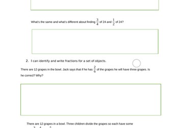 Fractions Elicitation task.- Year 4