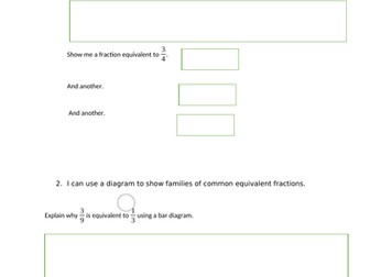 Fractions elicitation task Year 5