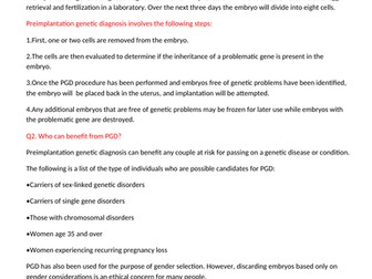 PRE IMPLANTATION GENETIC DIAGNOSIS