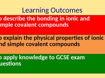 Structure and Bonding - Revision Lesson