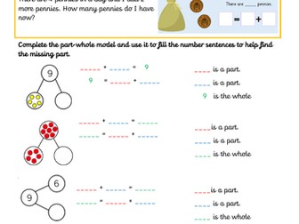 Find a missing part - subtraction year 1