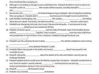 Macbeth Cloze Exercises