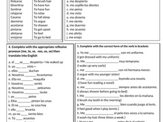 Reflexive verbs Spanish