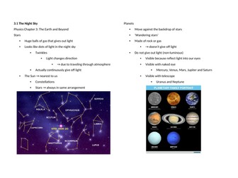 Notes: Cambridge Checkpoint and Beyond - Physics Secondary 1 (Year 7) Chapter 3 The Earth and Beyond