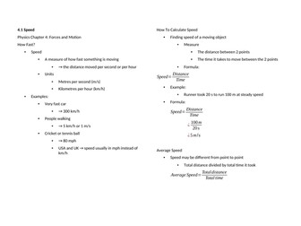 Notes: Cambridge Checkpoint and Beyond - Physics Secondary 1 (Year 8) Chapter 4 Forces