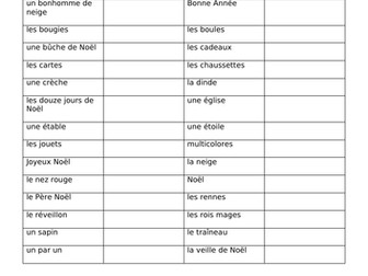 Christmas Vocabulary