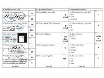 Maths quiz Year 1