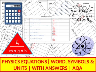 Equations | Biology | Chemistry | Physics | AQA | Combined & Triple