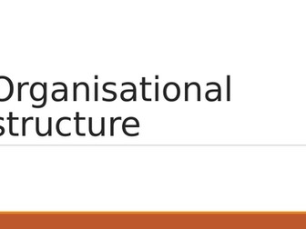Organisational Structure - Applied Business Level 3, AQA, Unit 4 Managing and Leading People
