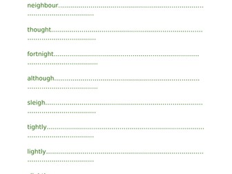 Handwriting practice sheet