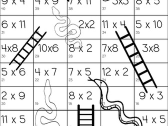 Times Tables Snakes and Ladders