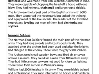 Anglo-Saxon and Norman Soldiers Worksheet