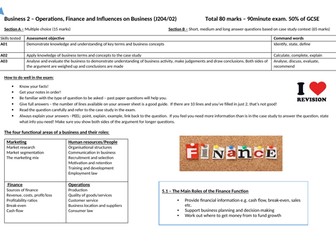 Business 2 revision booklet - OCR Business GCSE 9-1