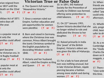 19th Century Context Warm-Up Activities