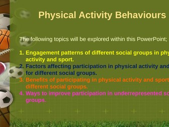 Physical Activity and Social Groups