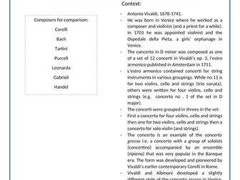 Edexcel A Level Music Vivaldi Wider Listening and Context