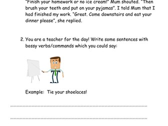 Bossy/Imperative Verbs Short Lesson (Year 2)