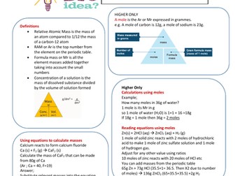 Quantitative Chemistry Calculations 100% Sheet