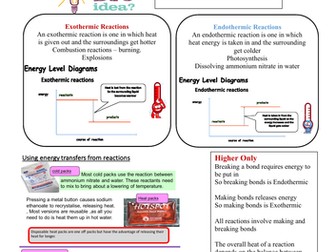 Energy of Reactions 100% Sheet