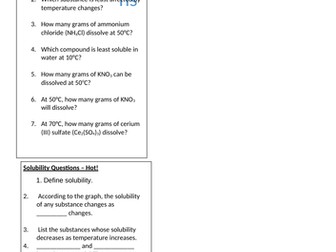 Solubility curves - KS3 lesson