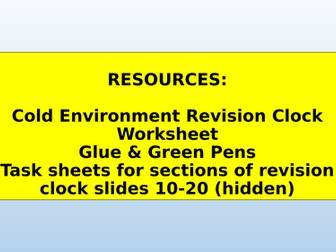Cold Environments Revision Clock Lesson
