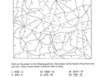 Long Division Colouring Worksheet