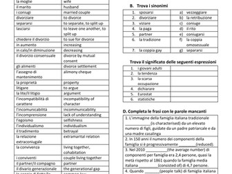 NEW A-LEVEL ITALIAN Vocabulary list with exercises