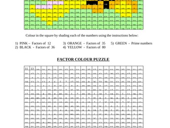 Factor Colouring sheet