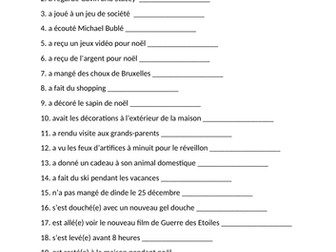 Trouve qqn qui - Find your partner - post-Christmas edition - perfect tense