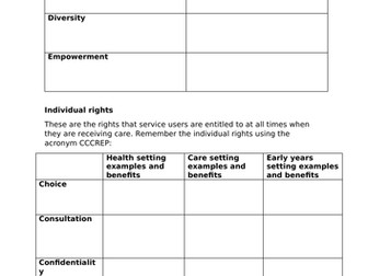 OCR unit 2 Cambridge Technicals Health and Social  Revision