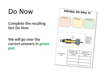 AQA GCSE DT - General Revision Do Nows/ Starters
