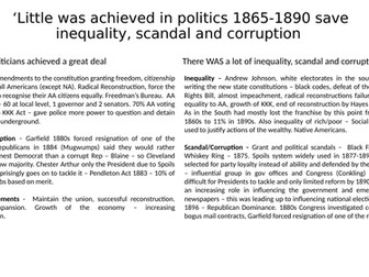 A Level History USA essay - 'Little was achieved in the Gilded Age...'
