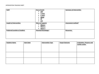 SEND Intervention Tracking Log