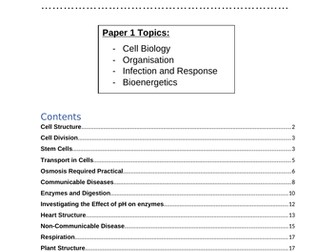 Biology Paper 1 Revision Booklet
