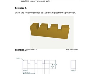 Wonderful DT Cover lesson - Isometric Drawing Notes and Lesson, no preparation required
