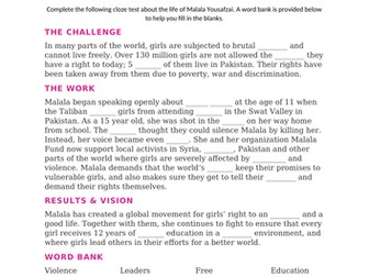 Malala cloze test
