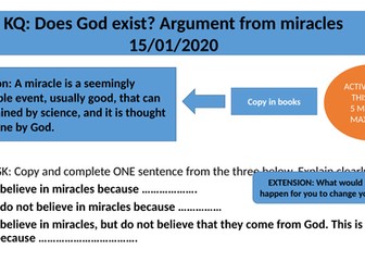 Argument from miracles - AQA GCSE