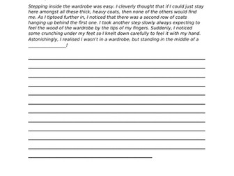 Using adverbials in a snowy/ Narnia  setting - short writing opportunity