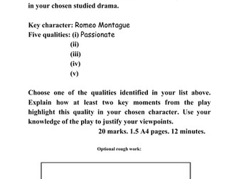 Romeo and Juliet - sample answer