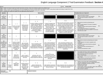 Eduqas - English  Language - Component 1 & 2 - Feedback Sheets