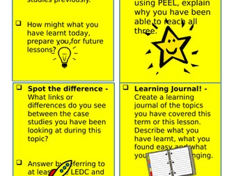 Stretch and Challenge Cards for Humanities