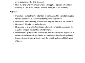 FILM STUDIES - A LEVEL - CITY OF GOD - URBAN GLOBAL FILMS