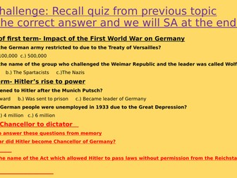 Causes of WW2 -  Evaluate the most significant cause