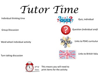 Starters/Tutor Time Activities