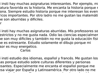 School Subjects - mis asignaturas