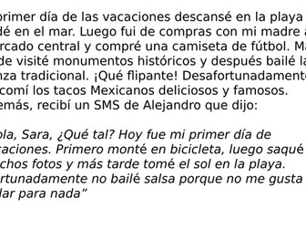 Holidays - Past tense