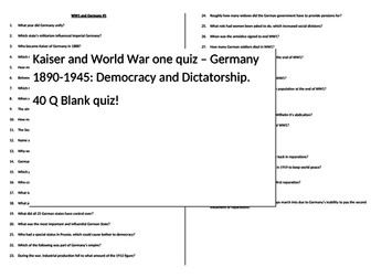 GCSE HISTORY AQA - GERMANY QUIZZES