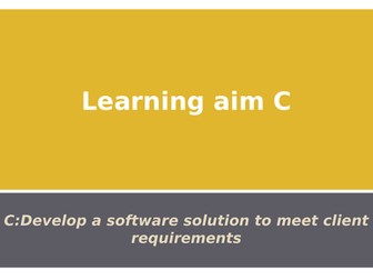 Btec National Level 3 IT Unit 4 Programming: Learning Aim C